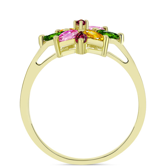 Inel din Argint 925 Placat cu Aur ( 1.9 grame ) cu Turmalină Chakra 0.95 Carate