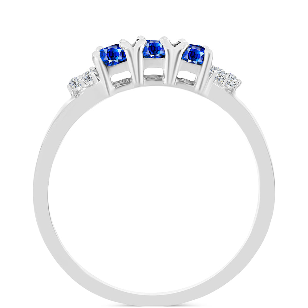 Inel din Argint 925 ( 2.01 grame ) cu Safir Albastru Australian și Topaz Alb 0.83 Carate 2 