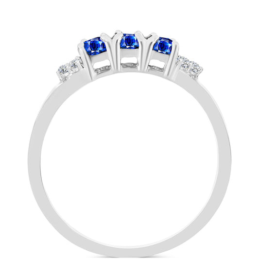 Inel din Argint 925 ( 2.01 grame ) cu Safir Albastru Australian și Topaz Alb 0.83 Carate