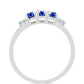 Inel din Argint 925 ( 2.01 grame ) cu Safir Albastru Australian și Topaz Alb 0.83 Carate