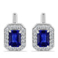Cercei din Argint 925 ( 3.03 grame ) cu Safir Albastru Australian și Topaz Alb 1.84 Carate