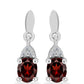 Cercei din Argint 925 ( 1.36 grame ) cu Granat Barton și Topaz Alb 0.87 Carate
