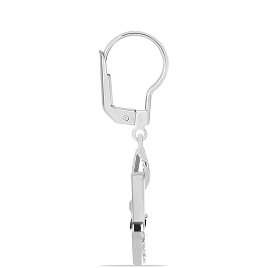 Cercei din Argint 925 ( 3 grame ) cu Granat Barton și Topaz Alb 0.86 Carate