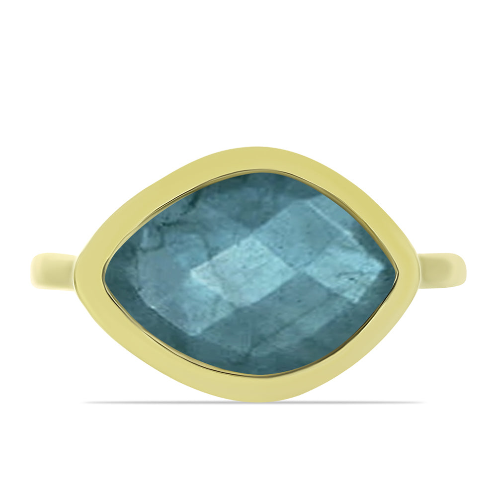 Inel din Argint 925 Placat cu Aur ( 2.41 grame ) cu Labradorit 4.38 Carate 1 