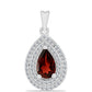 Pandantiv din Argint 925 ( 1.63 grame ) cu Granat Barton și Topaz Alb 1.34 Carate