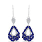 Cercei din Argint 925 ( 6.05 grame ) cu Safir Albastru Australian și Topaz Alb 7.34 Carate