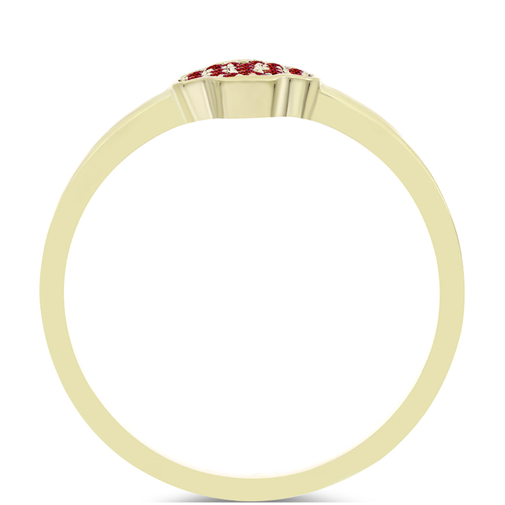 Inel din Argint 925 Placat cu Aur ( 1.9 grame ) cu Moissanite Roșu Majestic 0.13 Carate 2 