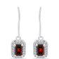 Cercei din Argint 925 ( 2.31 grame ) cu Granat Barton și Topaz Alb 1.66 Carate