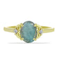 Inel din Argint 925 Placat cu Aur ( 1.84 grame ) cu Labradorit și Topaz Alb 1.63 Carate
