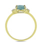Inel din Argint 925 Placat cu Aur ( 1.84 grame ) cu Labradorit și Topaz Alb 1.63 Carate