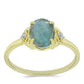 Inel din Argint 925 Placat cu Aur ( 1.84 grame ) cu Labradorit și Topaz Alb 1.63 Carate