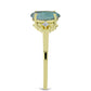 Inel din Argint 925 Placat cu Aur ( 1.84 grame ) cu Labradorit și Topaz Alb 1.63 Carate