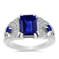 Inel din Argint 925 ( 3.4 grame ) cu Safir Albastru Australian și Topaz Alb 3.48 Carate