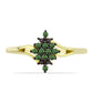 Inel din Argint 925 Placat cu Aur ( 2.17 grame ) cu Diamant Verde 0.08 Carate