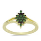 Inel din Argint 925 Placat cu Aur ( 2.17 grame ) cu Diamant Verde 0.08 Carate