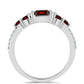 Inel din Argint 925 ( 1.87 grame ) cu Granat Barton și Topaz Alb 0.85 Carate