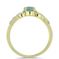 Inel din Argint 925 Placat cu Aur ( 2.84 grame ) cu Labradorit și Topaz Alb 1.14 Carate