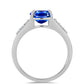 Inel din Argint 925 ( 3.05 grame ) cu Safir Albastru Australian și Topaz Alb 4.2 Carate