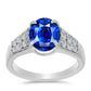 Inel din Argint 925 ( 3.05 grame ) cu Safir Albastru Australian și Topaz Alb 4.2 Carate