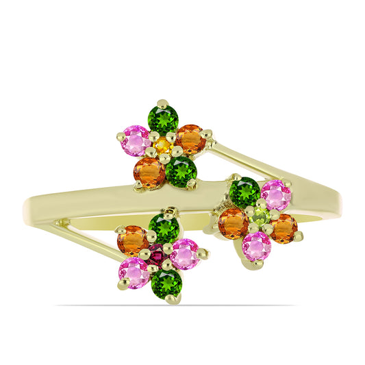 Inel din Argint 925 Placat cu Aur ( 2.51 grame ) cu Turmalină Chakra 0.73 Carate