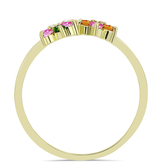 Inel din Argint 925 Placat cu Aur ( 2.51 grame ) cu Turmalină Chakra 0.73 Carate