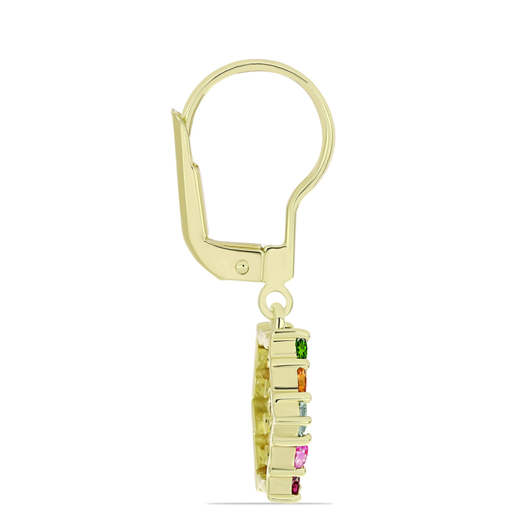 Cercei din Argint 925 Placat cu Aur ( 2.68 grame ) cu Turmalină Chakra 1.87 Carate