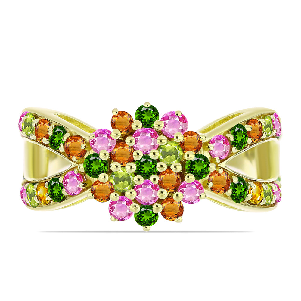 Inel din Argint 925 Placat cu Aur ( 4.1 grame ) cu Turmalină Chakra 1.93 Carate 1 