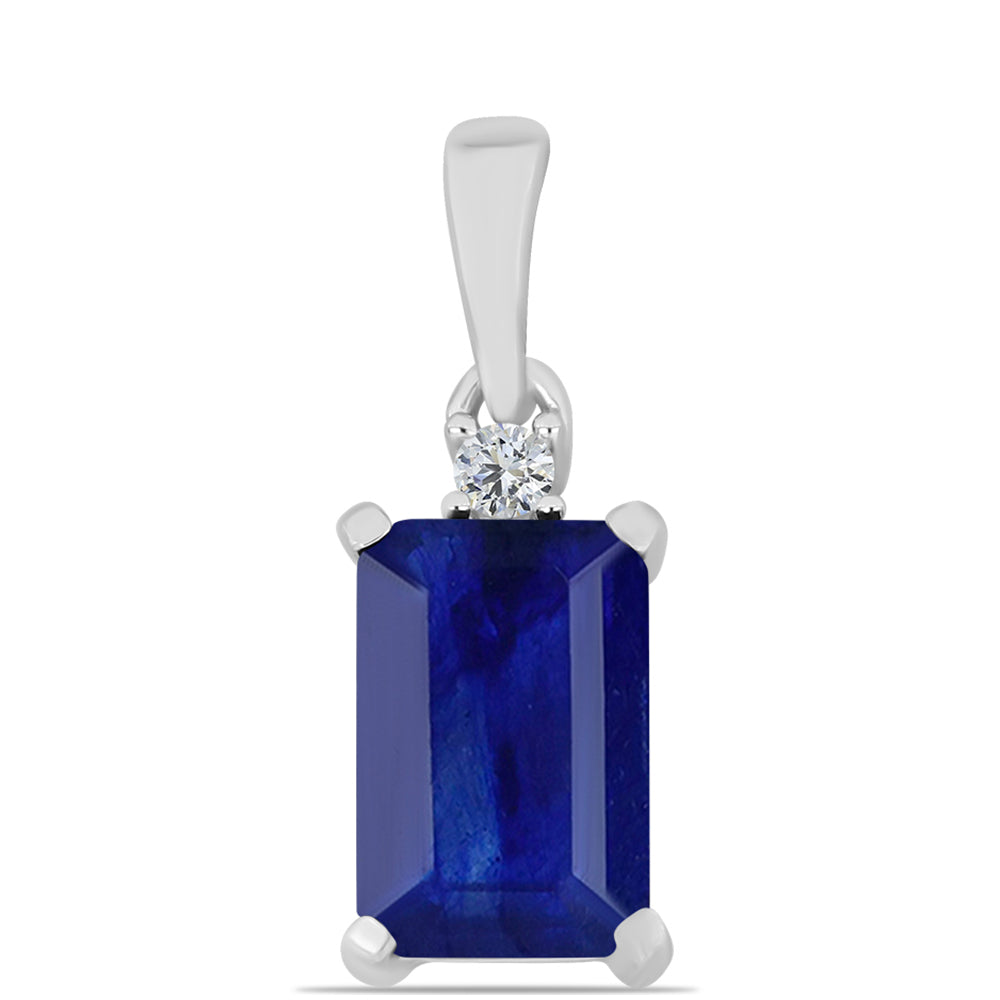Pandantiv din Argint 925 ( 0.69 grame ) cu Safir Albastru Australian și Topaz Alb 2.95 Carate 1 