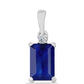 Pandantiv din Argint 925 ( 0.69 grame ) cu Safir Albastru Australian și Topaz Alb 2.95 Carate