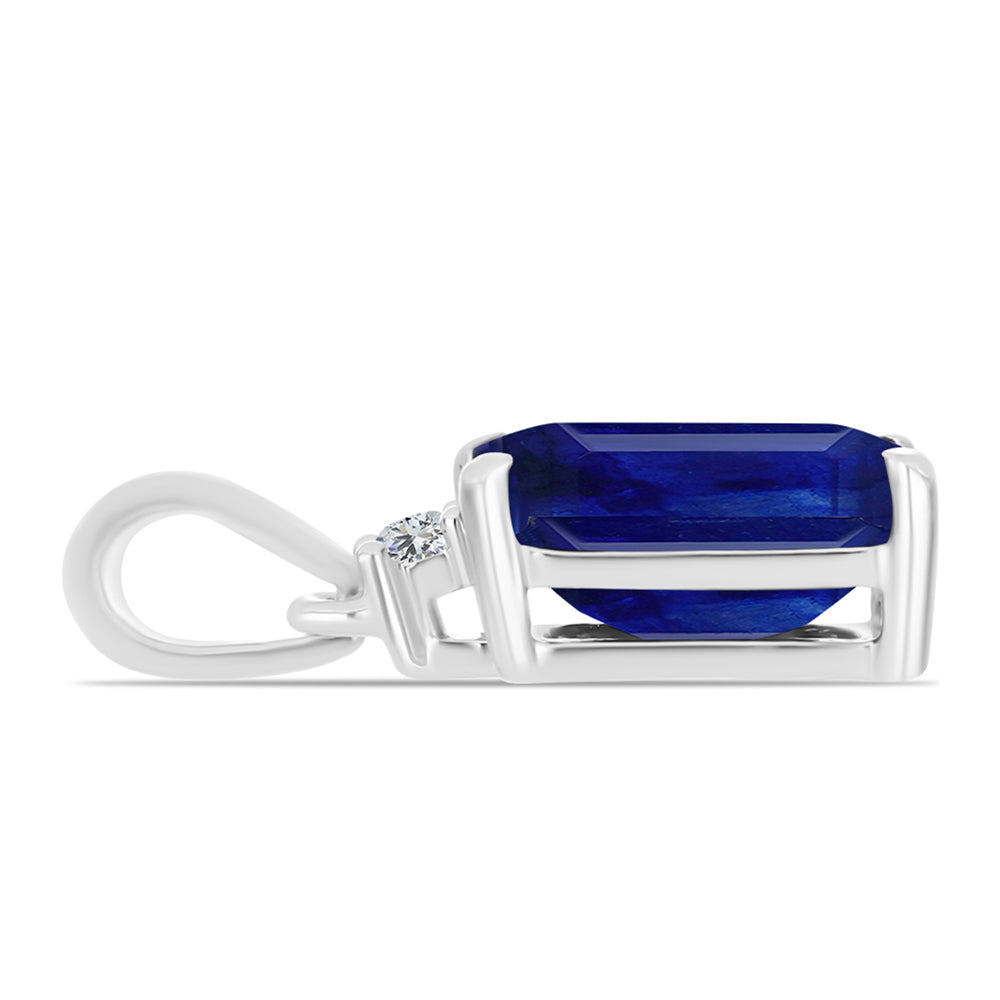 Pandantiv din Argint 925 ( 0.69 grame ) cu Safir Albastru Australian și Topaz Alb 2.95 Carate 2 