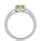 Inel din Argint 925 ( 2.11 grame ) cu Peridot Changbai și Topaz Alb 0.56 Carate