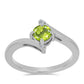 Inel din Argint 925 ( 2.11 grame ) cu Peridot Changbai și Topaz Alb 0.56 Carate