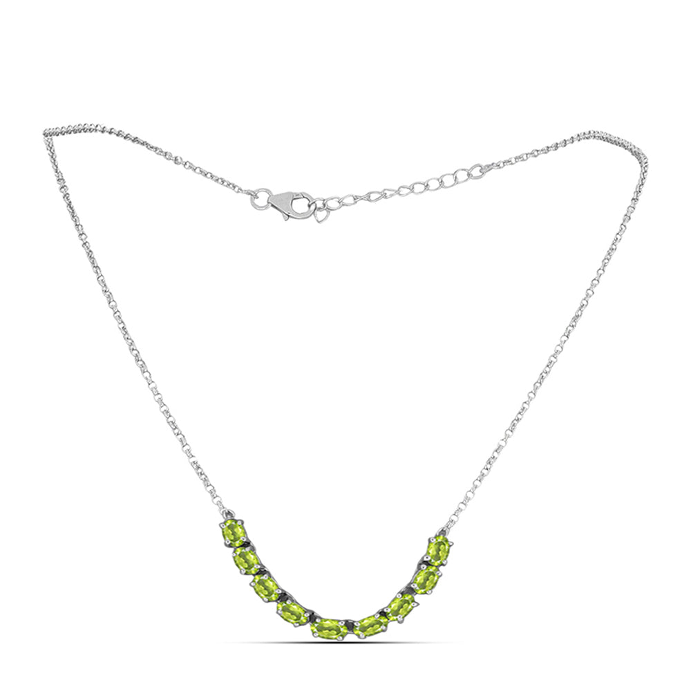 Colier din Argint 925 ( 4.22 grame ) cu Peridot Changbai 2.42 Carate 2 