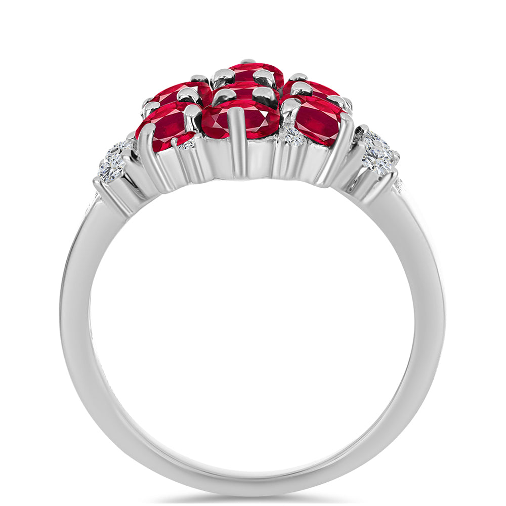 Inel din Argint 925 ( 3.67 grame ) cu Rubin Malagasy și Topaz Alb 3.96 Carate 2 