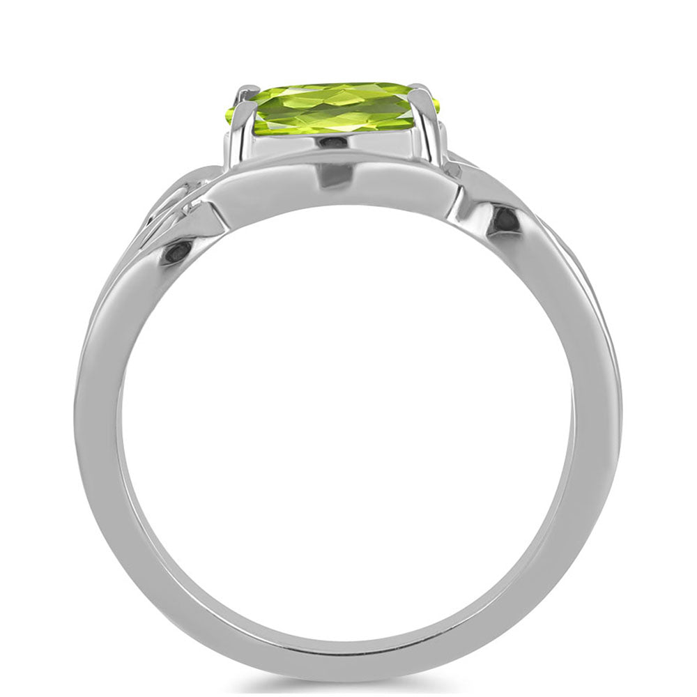 Inel din Argint 925 ( 2.64 grame ) cu Peridot Changbai 1.29 Carate 2 