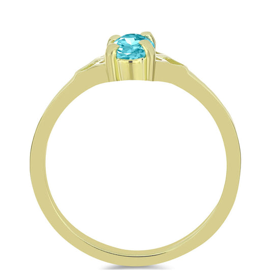 Inel din Argint 925 Placat cu Aur ( 1.43 grame ) cu Cuarț Paraiba 0.39 Carate