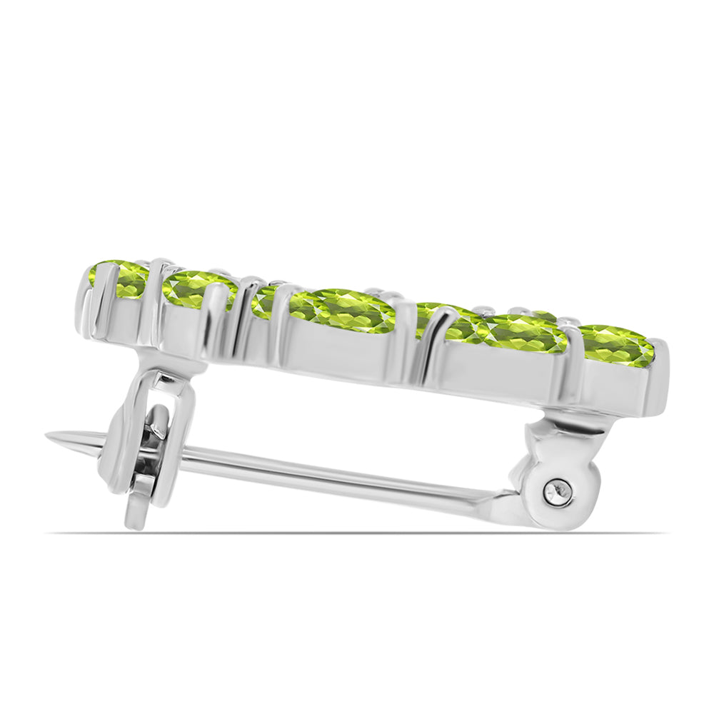 Broşă din Argint 925 ( 2.46 grame ) cu Peridot Changbai 1.87 Carate 2 