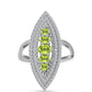 Inel din Argint 925 ( 4.23 grame ) cu Peridot Changbai și Topaz Alb 1.82 Carate