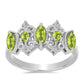Inel din Argint 925 ( 3.7 grame ) cu Peridot Changbai și Topaz Alb 1.14 Carate