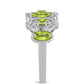 Inel din Argint 925 ( 3.7 grame ) cu Peridot Changbai și Topaz Alb 1.14 Carate