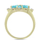 Inel din Argint 925 Placat cu Aur ( 3.38 grame ) cu Cuarț Paraiba și Topaz Alb 1.41 Carate