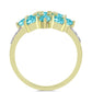 Inel din Argint 925 Placat cu Aur ( 2.93 grame ) cu Cuarț Paraiba și Topaz Alb 1.65 Carate