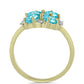 Inel din Argint 925 Placat cu Aur ( 2.91 grame ) cu Cuarț Paraiba și Topaz Alb 1.68 Carate