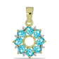 Pandantiv din Argint 925 Placat cu Aur ( 1.35 grame ) cu Cuarț Paraiba și Topaz Alb 1.28 Carate