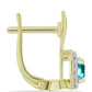 Cercei din Argint 925 Placat cu Aur ( 2.75 grame ) cu Cuarț Paraiba și Topaz Alb 0.74 Carate