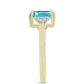 Inel din Argint 925 Placat cu Aur ( 2.55 grame ) cu Cuarț Paraiba și Topaz Alb 2.04 Carate