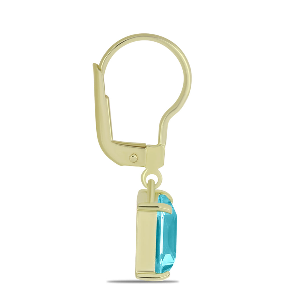 Cercei din Argint 925 Placat cu Aur ( 2.15 grame ) cu Cuarț Paraiba 2.68 Carate 4 