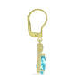 Cercei din Argint 925 Placat cu Aur ( 2.58 grame ) cu Cuarț Paraiba și Topaz Alb 3.9 Carate