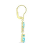 Cercei din Argint 925 Placat cu Aur ( 2.63 grame ) cu Cuarț Paraiba și Topaz Alb 2.99 Carate
