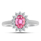 Inel din Argint 925 ( 2.46 grame ) cu Turmalină Roz Pelmadulla și Topaz Alb 0.52 Carate